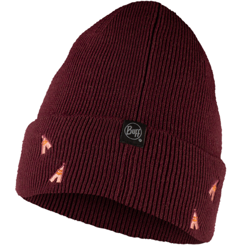 Buff (One Size, Maroon) Kids Knitted Warm Winter Beanie Hat Red