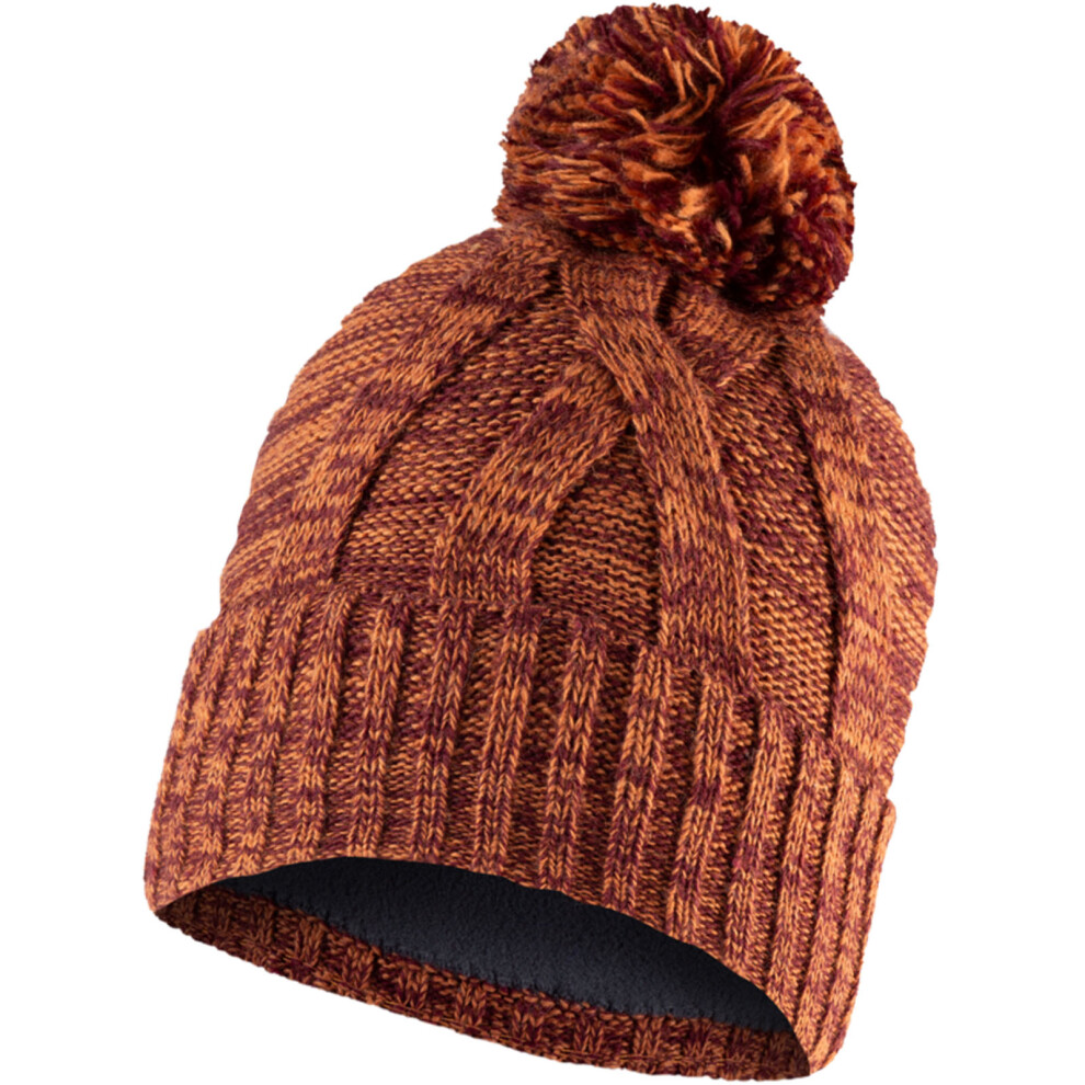 Buff (One Size, Maroon) Kids Knitted Fleece Lined Warm Winter Beanie Hat Red