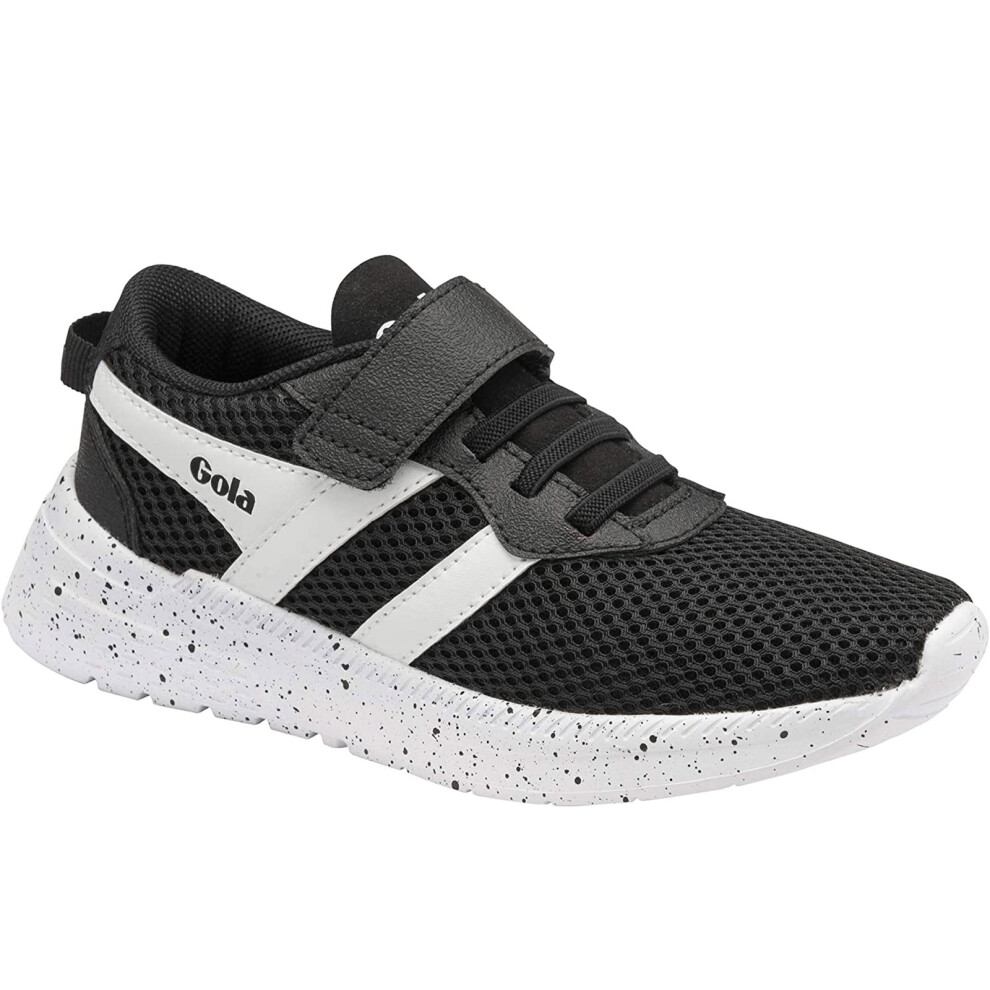 (10K UK, Black) Gola Boys Kids Performance Scorpion QF Hook And Loop Tainers Sneakers Shoes