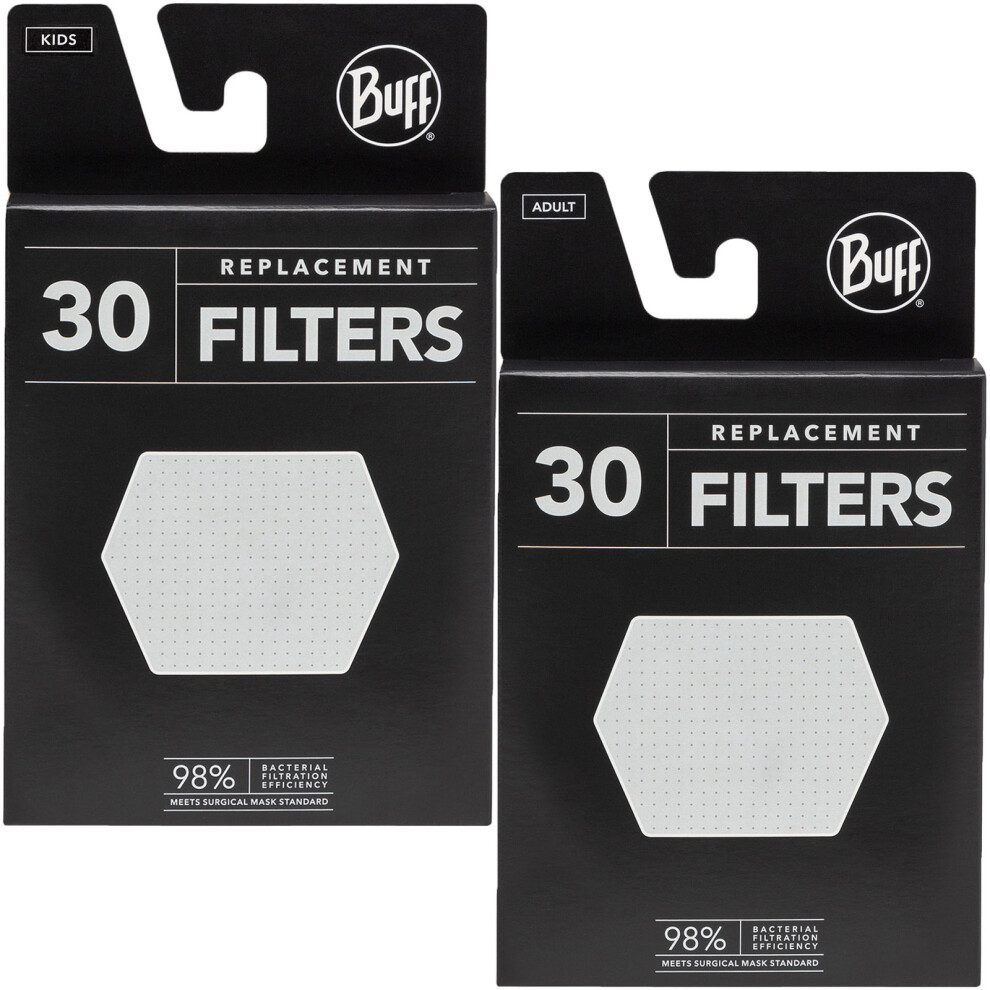 Buff 98% Bacterial Filtration Replacement Protective Filters - 30 Pack