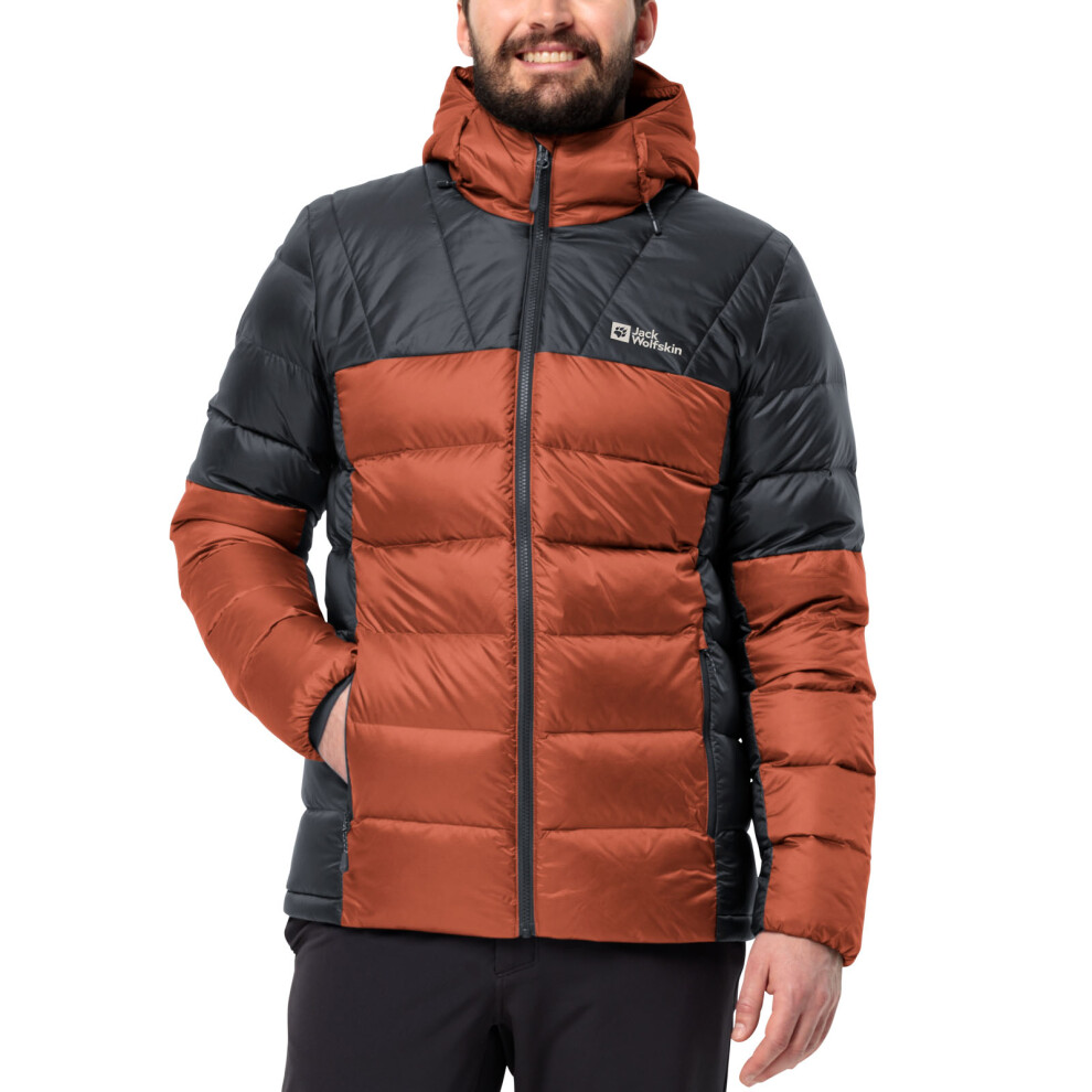 Jack Wolfskin Mens Nebelhorn Down Padded Windproof Jacket Coat - Carmine