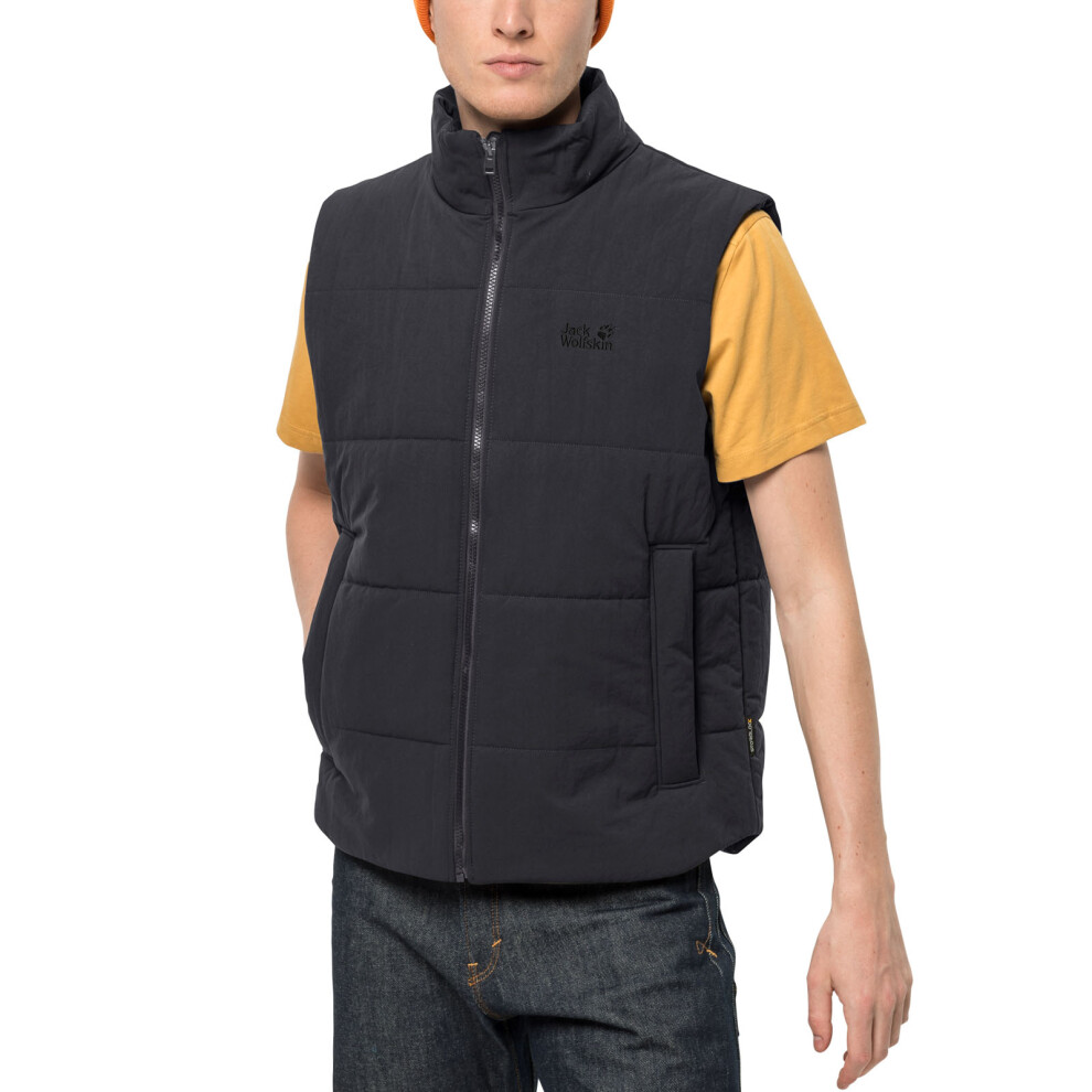 (S, Black) Jack Wolfskin Mens White Frost Windproof Water Repellent Bodywarmer Gilet Vest