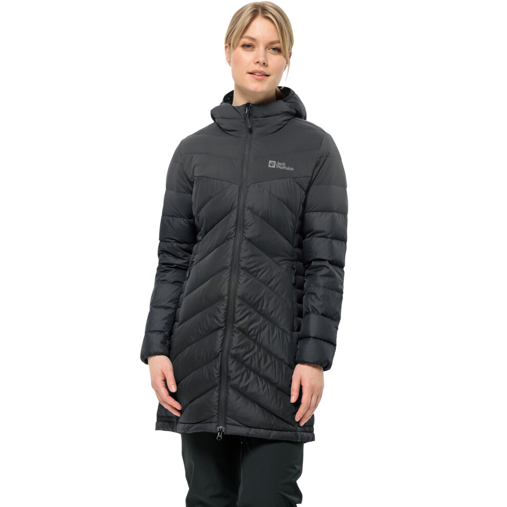 Jack Wolfskin Womens Tundra Down Water Repellent Padded Jacket Coat - L Black