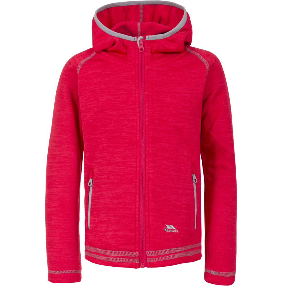 (3-4 Yrs, Raspberry) Trespass Kids Goodness Full Zip Hooded Fleece Jacket