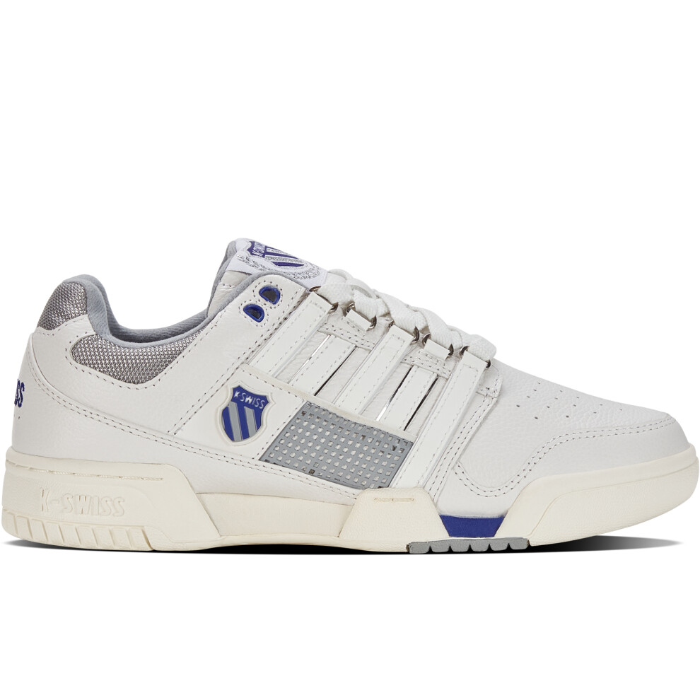 (12 UK, White/Grey) K-Swiss Mens GSTAAD Gold Leather Chunky Trainers Sneakers Shoes - White/Grey