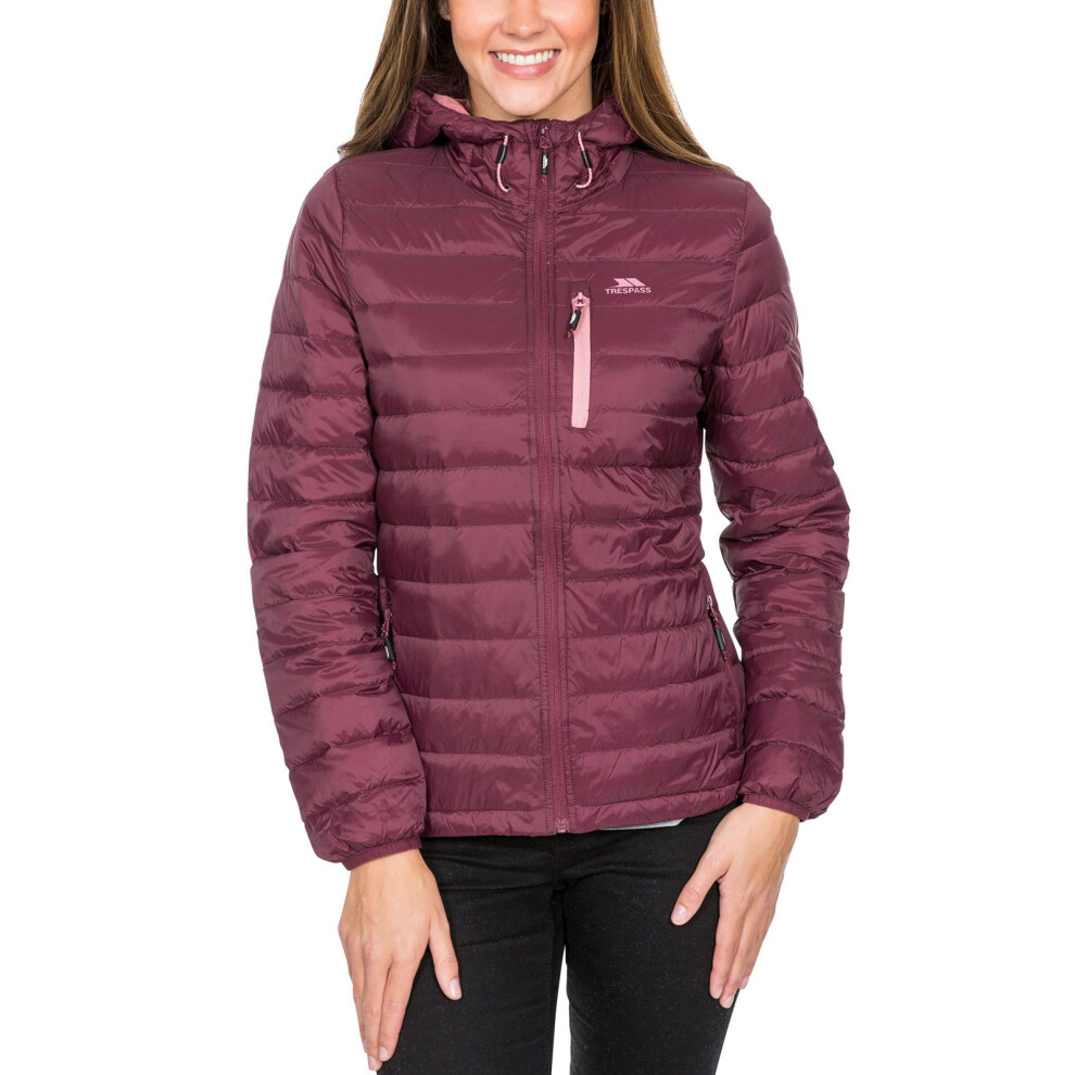 (XS, Fig) Trespass Womens Arabel Hooded Packaway Down Jacket Coat