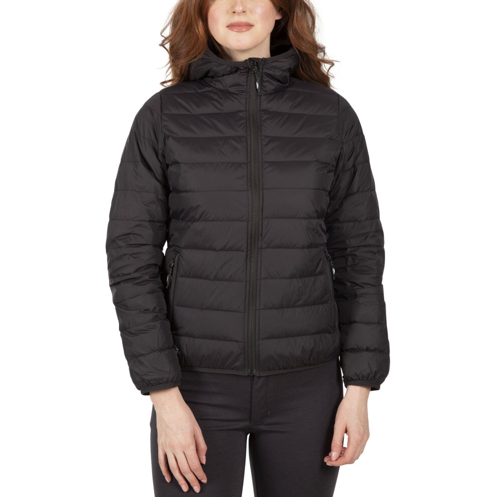 (XXS, Black) Trespass Womens Amma Hooded Padded Down Jacket Coat