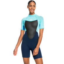 (12, Good Mood) Roxy Womens 2/2mm Prologue Back Zip Short Sleeve Shorty Springsuit - Good Mood