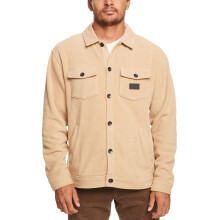 (L, Plage) Quiksilver Mens Sherpa Fleece Button Front Overshirt Jacket - Plage