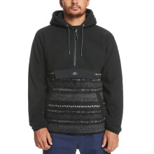 (M, Black) Quiksilver Mens Clean Coast Half Zip Pullover Sweatshirt Hoodie - Black