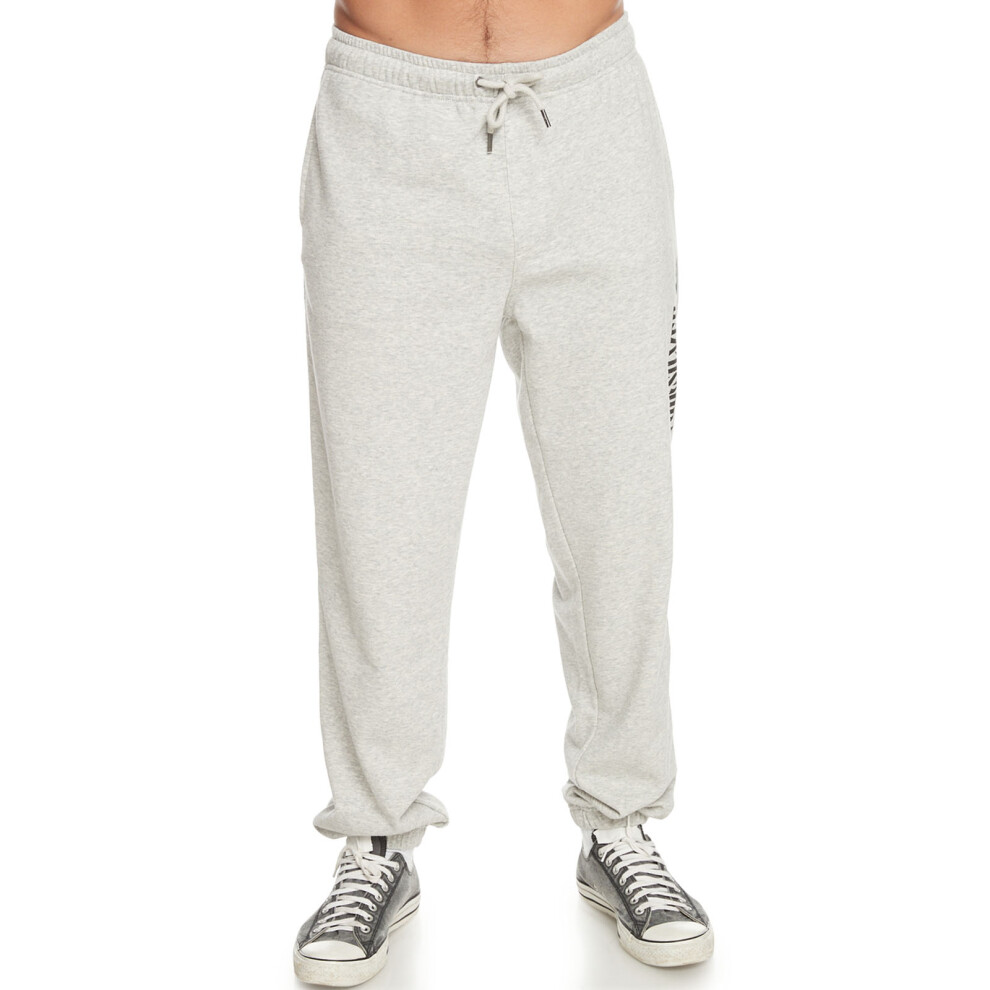 (XL, Grey Heather) Quiksilver Mens Graphic Sweatpants Jogging Bottoms Joggers