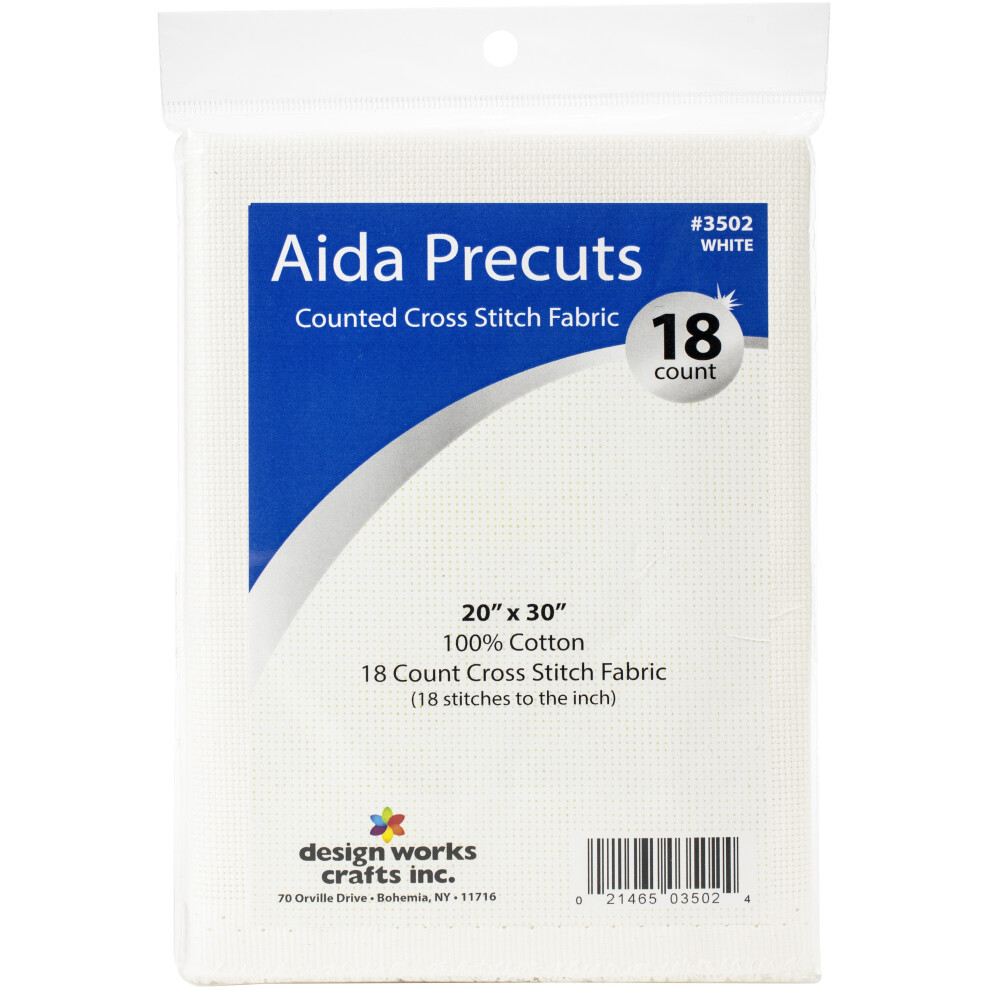 Design Works Gold Quality Aida 18 Count 20"X30"-White DW3502