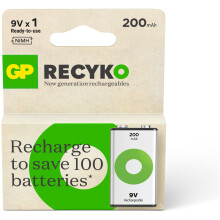 GP Recyko 9V Batterie, 200mAh, 1er-Pack