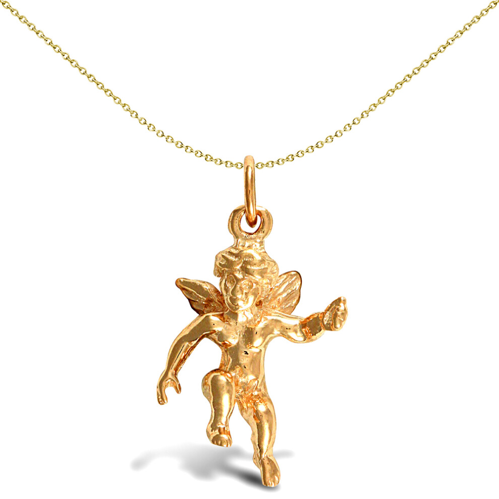 Solid 9ct Gold  Cherub Angel Charm Pendant - JPD270