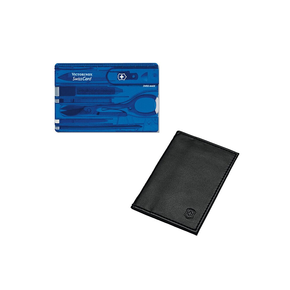 (blue) Victorinox Swiss Card & pouch - manicure Swisscard kit - various colours