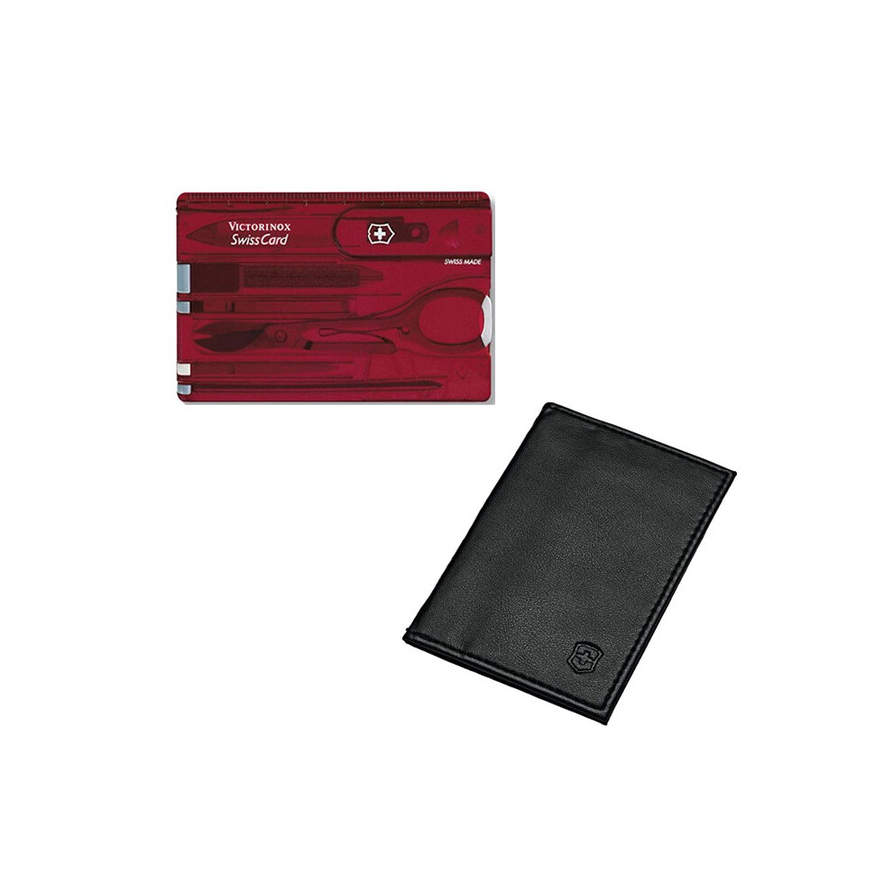 (red) Victorinox Swiss Card & pouch - manicure Swisscard kit - various colours