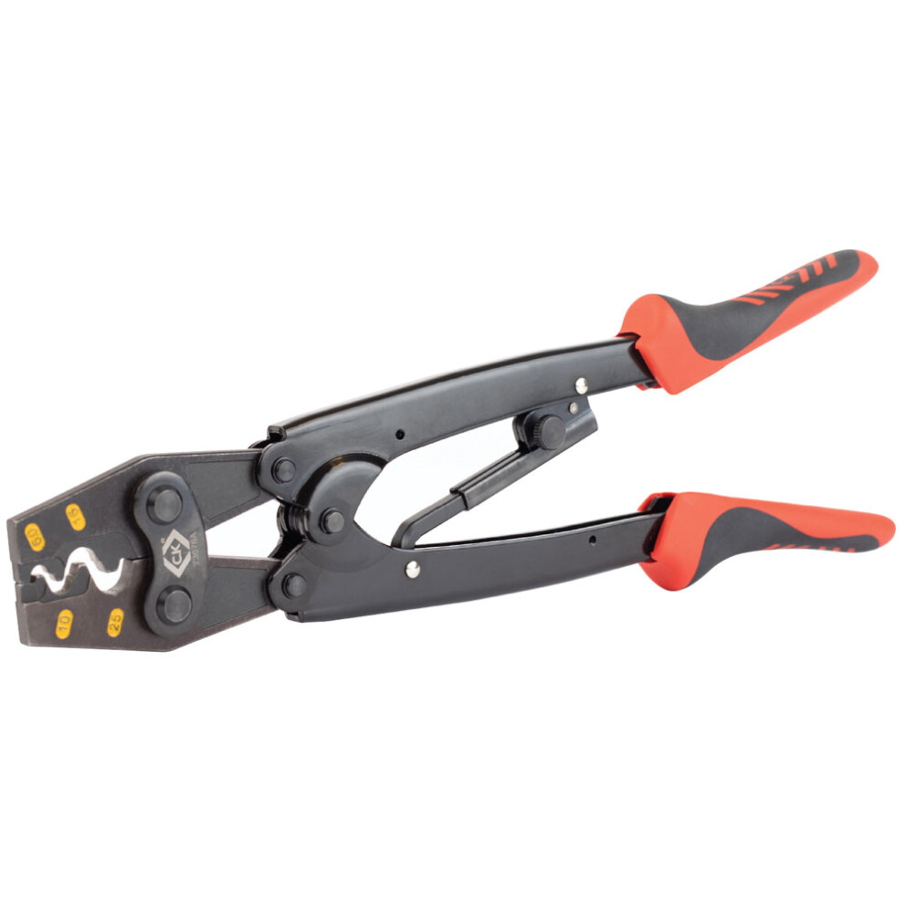 CK Tools T3676A Ratchet Crimping Pliers for Bell Mouth Ferrules 6 - 25mm²