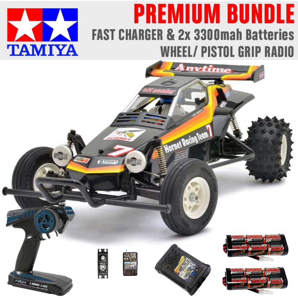 TAMIYA RC 58336 The Hornet 2004 1:10 Premium Wheel Radio Bundle