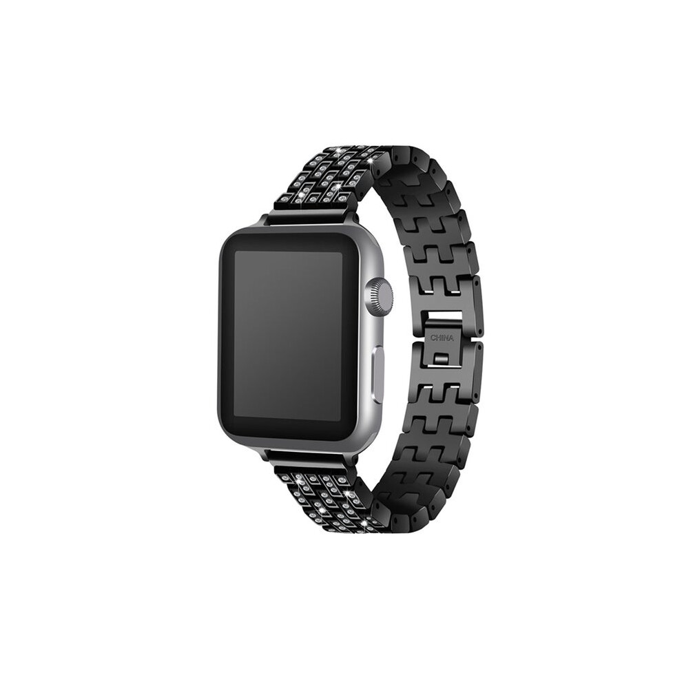 (Black, 42mm 44mm 45mm) Stylish Shiny Belt Solid Stainless Steel Chain Strap For Apple Watch5 4 3 2 1-image-OPC-PDMXQWC-NEW