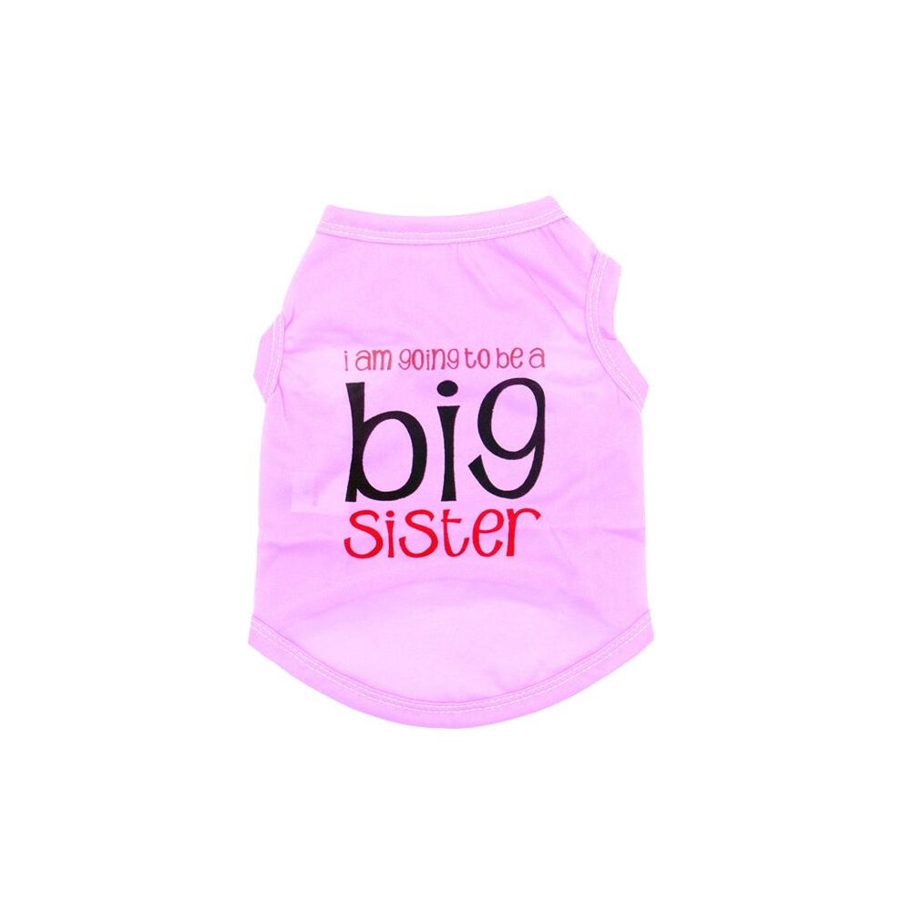 (Pink Big Sister, XS) Graphic Tank Tops For Dogs Pet Clothing