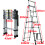 (6 StepLadder) Step Ladder Aluminium Telescopic Ladder Foldable A Frame Stepladder 5