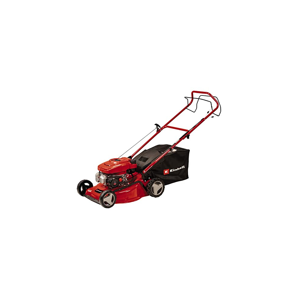 Einhell Self-Propelled Petrol Lawn Mower - 46cm Cutting Width, 4-Stroke Engine, 50 L Grass Box, 9 Cutting Height Levels
