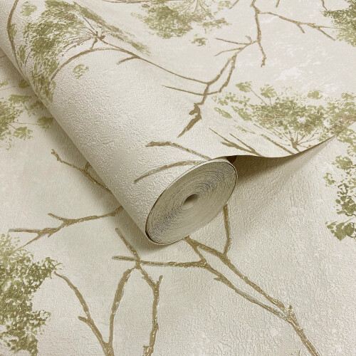 Fine Decor Vymura Sofia Sprig Green Wallpaper M95671 1