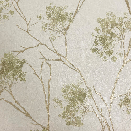 Fine Decor Vymura Sofia Sprig Green Wallpaper M95671
