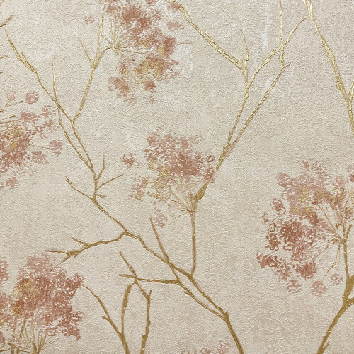 Fine Decor Vymura Sofia Sprig Blush Wallpaper M95670