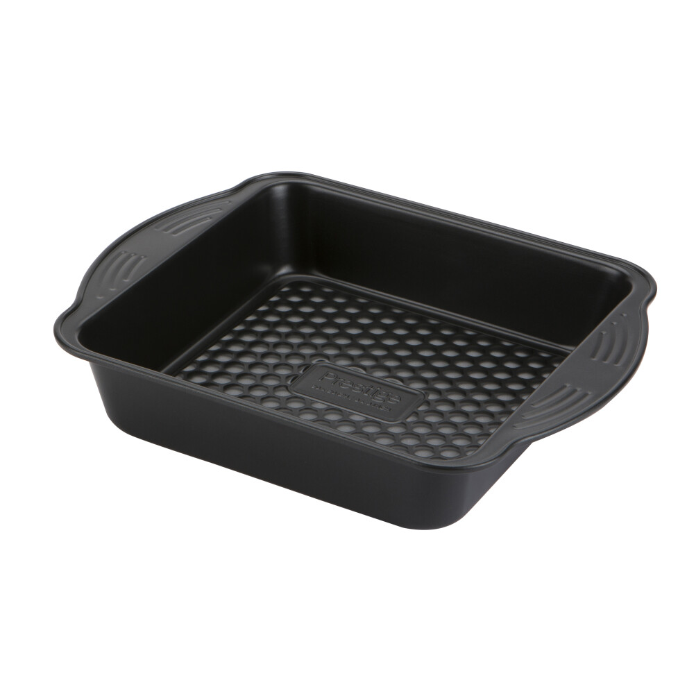 Prestige Aerolift Cake Tin Black Steel Square Baking Mould Pastry Bakeware - 8