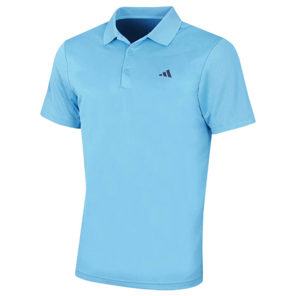 (XL, Semi Blue Sport) adidas Golf Mens 2024 Performance Left Chest Logo Stretch Polo Shirt