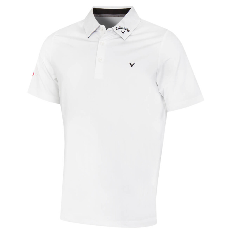 (XXXL, Bright White) Callaway Golf Mens Chev Odyssey Moisture Wicking Recycled Polo Shirt