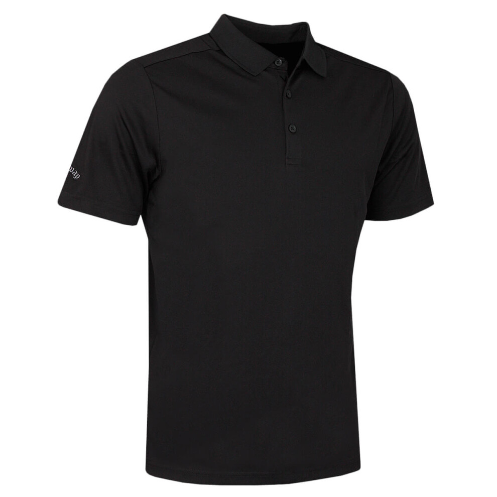 (L, Caviar) Callaway Golf Mens Tournament Opti-Dri Moisture Wicking Polo Shirt