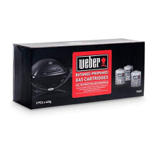 Weber Gas Canisters | 3 x 445g Weber Cartridge Multi Pack | Small Gas Canister BBQ Fuel | Disposable Butane/Propane Cannisters | (17669)