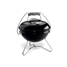 Weber Smokey Joe Charcoal Grill Barbeque, 37cm | Portable BBQ Grill with Lid Cover & Plated Steel Legs | Compact Freestanding Outdoor Oven - Black