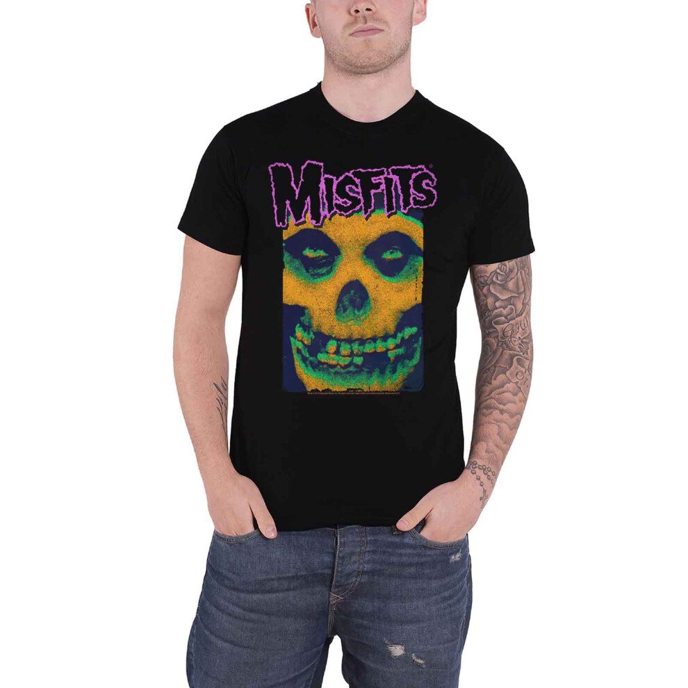 Misfits T Shirt Warhol Skull Band Logo new Official Mens Black