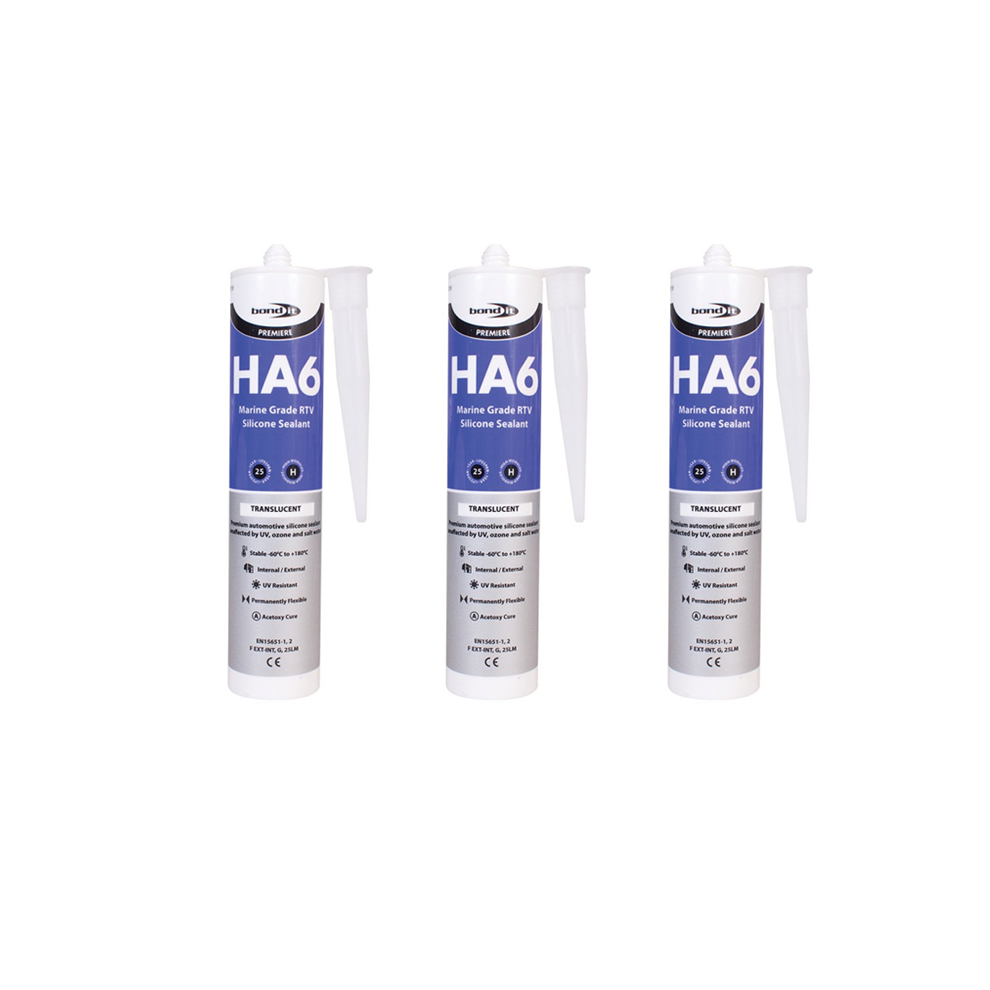 3x Bond it Clear HA6 RTV Silicone Sealant Marine Aquarium Safe Water Fish Tank