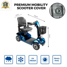 Yuzet Reinforced Mobility Scooter Cover - Waterproof, UV-Stabilised, Welded Seams, 180x65x100 cm