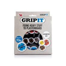 Gripit Assorted Kit - 32 Plasterboard Fixings (9.5–15mm) for secure wall mounting up to 113kg