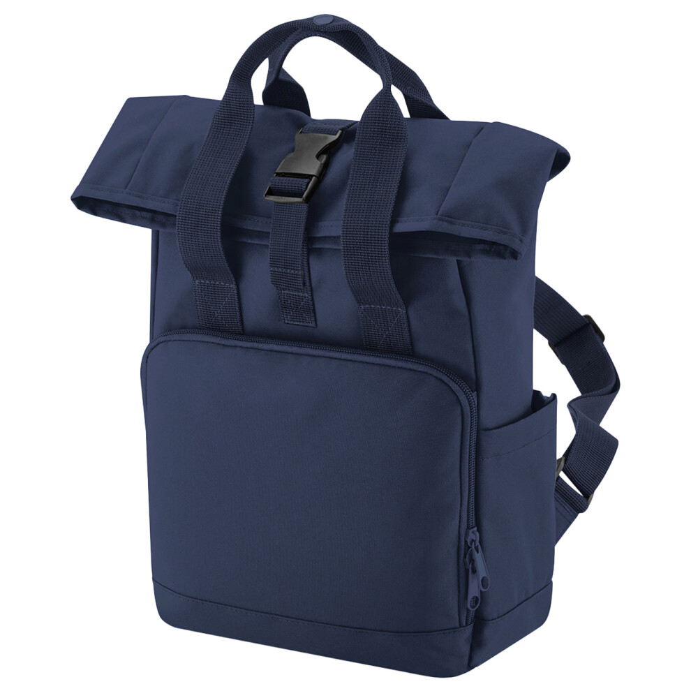Bagbase Unisex Blue (One Navy Dusk) Roll Top Recycled Twin Handle Backpack 32Cm