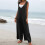 (BLACK, 2XL) Sleeveless Loose Wide-Leg Jumpsuit 1
