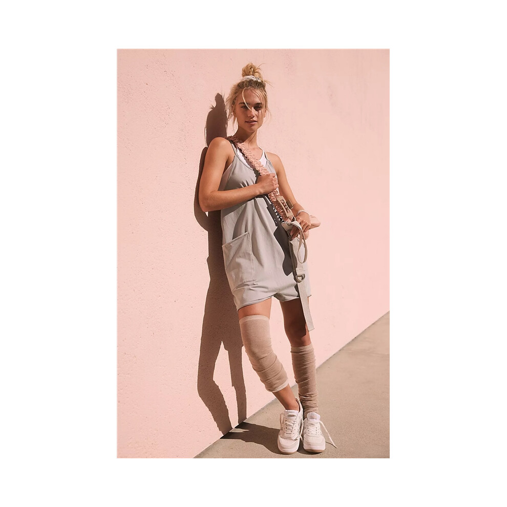 (LIGHT GRAY, 2XL) Solid Color Sleeveless Spaghetti Straps Casual Loose Short Jumpsuits-image-OPC-PDMZ7T6-NEW