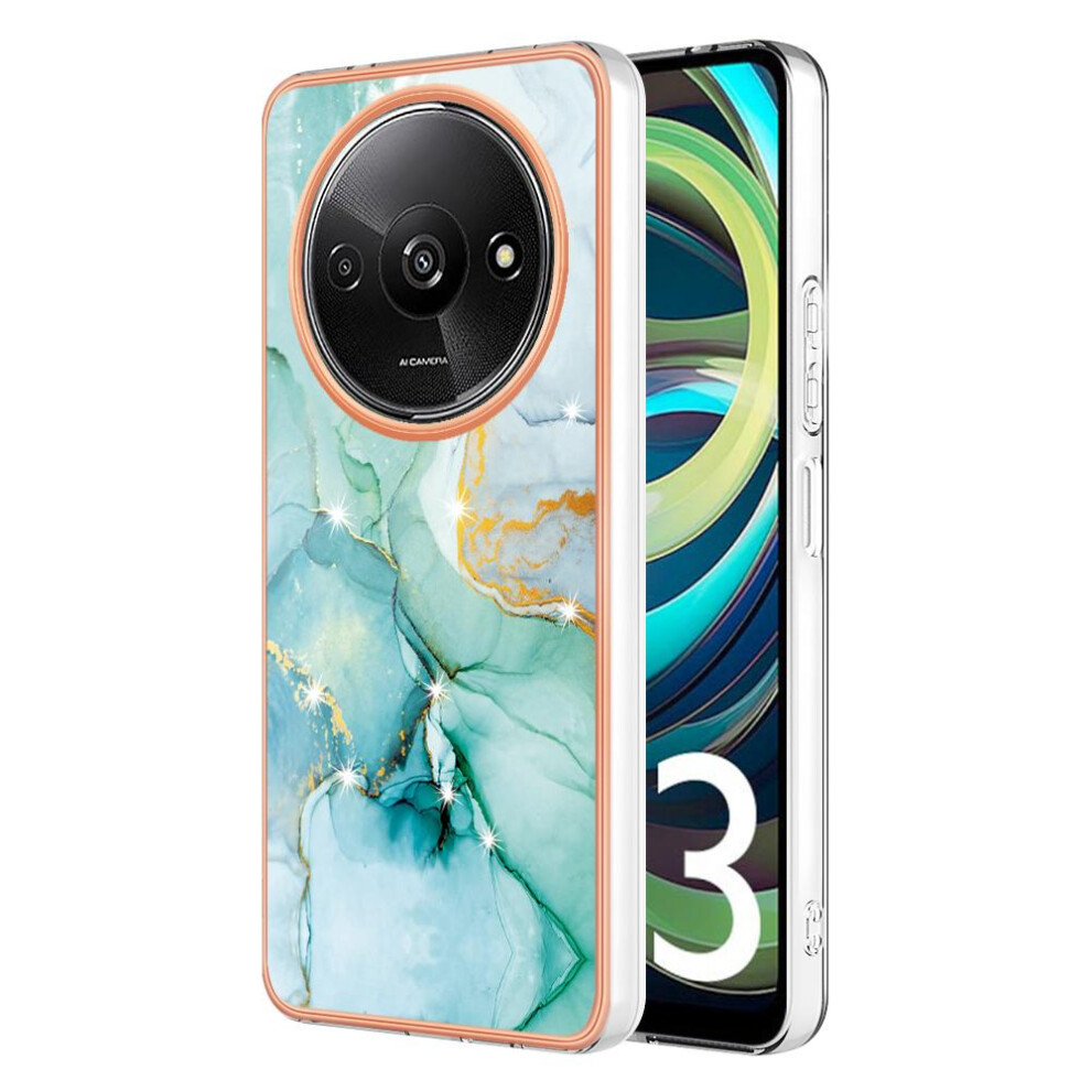 (Green) Case For Xiaomi Redmi A3 Slim Tpu Soft Bumper Protection Marble Pattern Green 764762588021