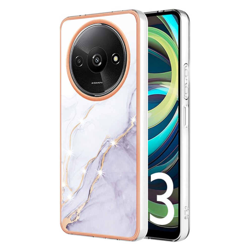 (White) Case For Xiaomi Redmi A3 Slim Tpu Soft Bumper Protection Marble Pattern White 764762588014