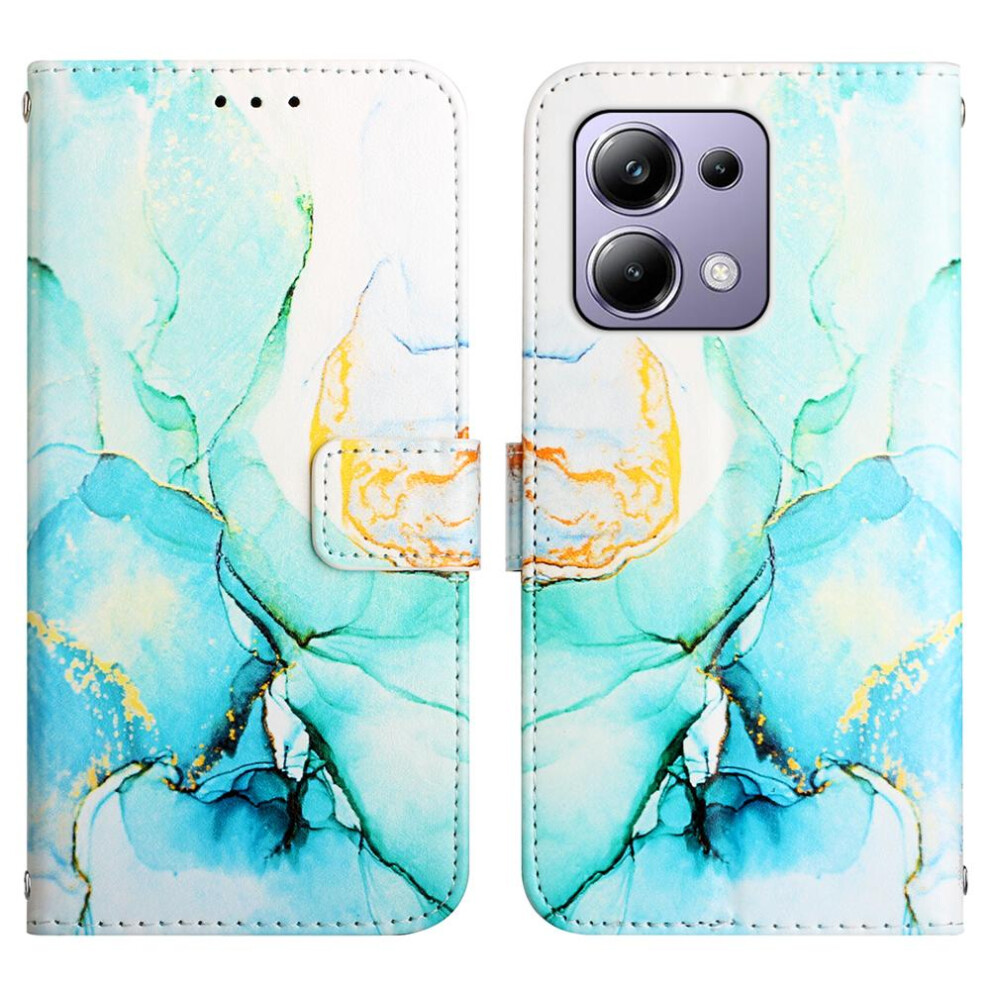 (Green) Case For Xiaomi Poco M6 Pro 4G Marble Pattern Pu Leather Kickstand Wallet Green 764762588151