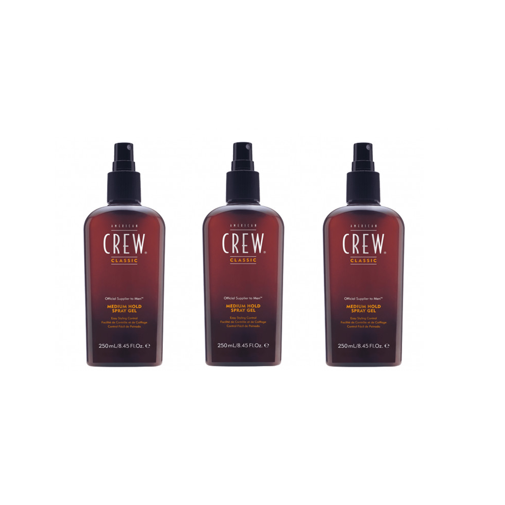 American Crew Medium Hold Spray Gel 250ml x3