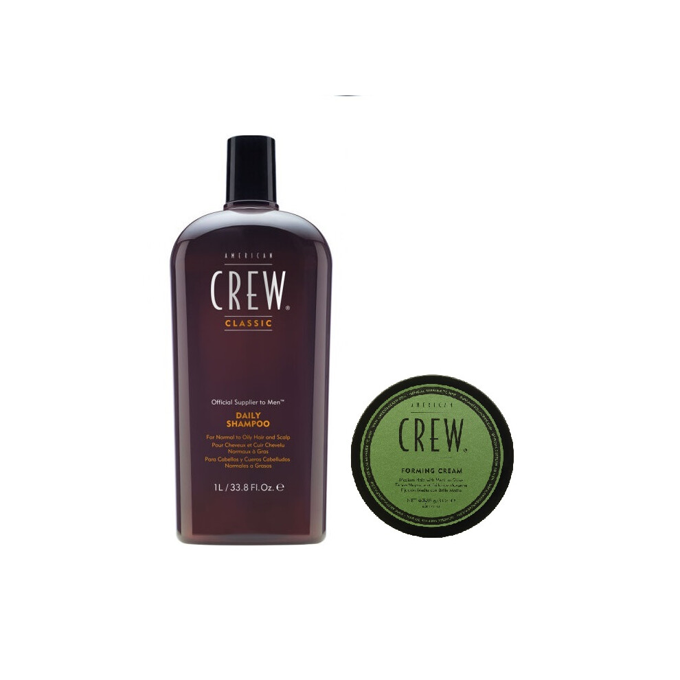 American Crew Daily Moisturizing Shampoo 1000ml and Forming Cream 85g