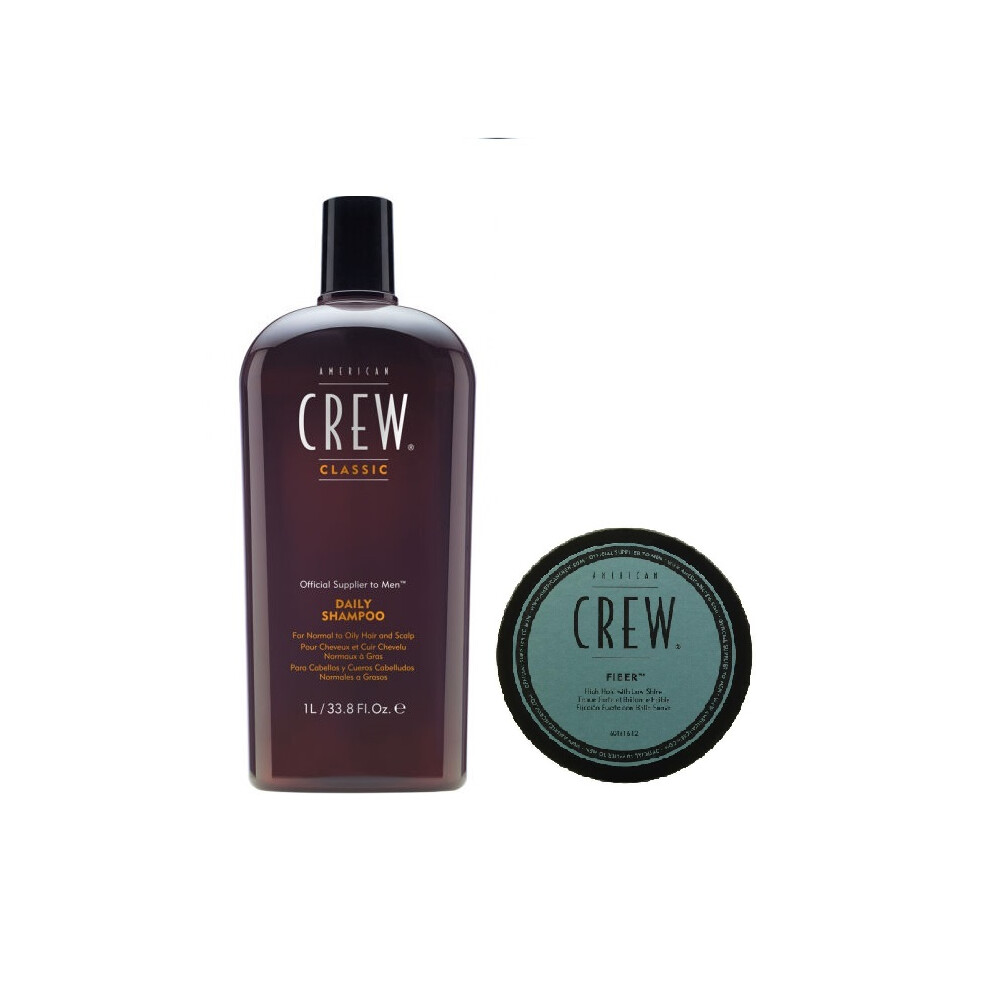 American Crew Daily Moisturizing Shampoo 1000ml and Fiber 85g