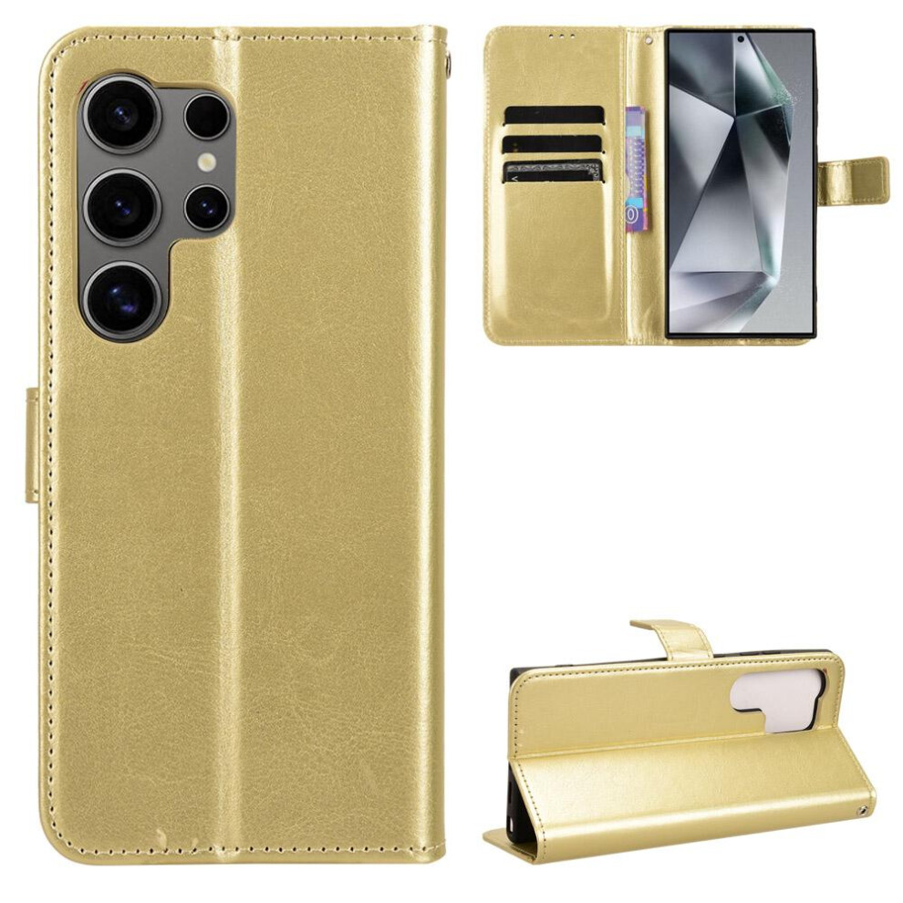 (Gold) Case For Samsung Galaxy S24 Ultra 5G Wallet Flip Cover Card Holder Magnetic Gold 764762588335