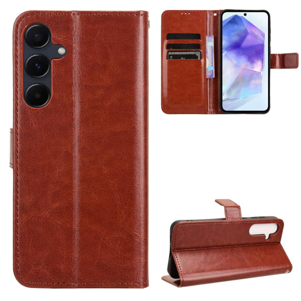 (Brown) Case For Samsung Galaxy A35 5G Magnetic Card Holder Flip Cover Wallet Brown 764762588427